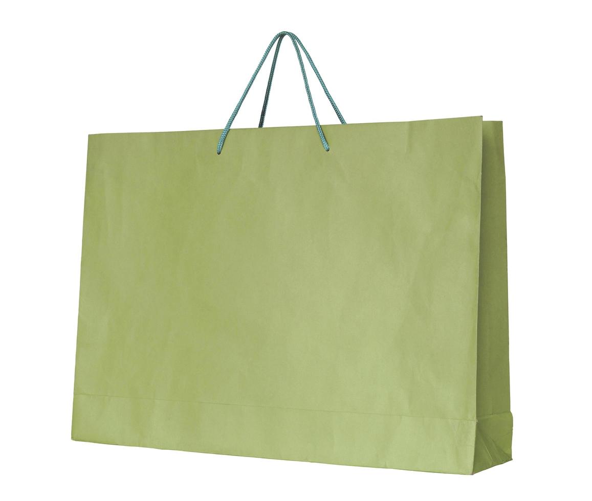 shopping paper bag isolated on white with clipping path photo