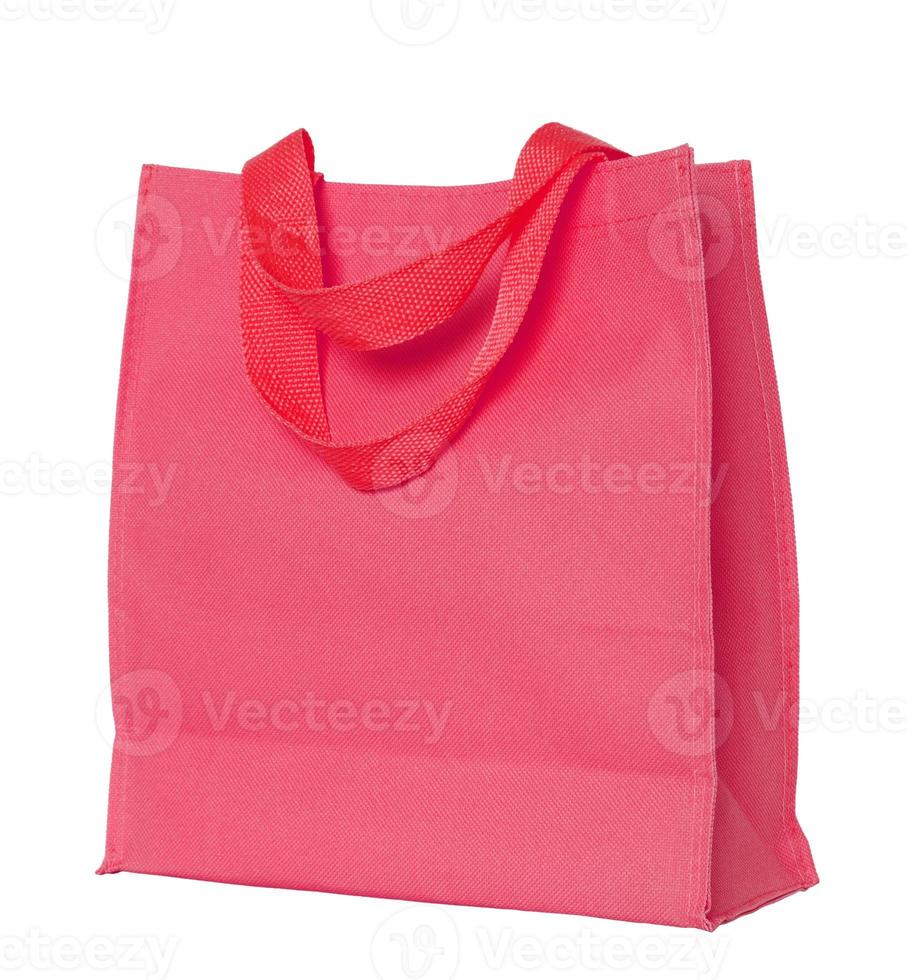 red cotton bag isolated on white with clipping path photo