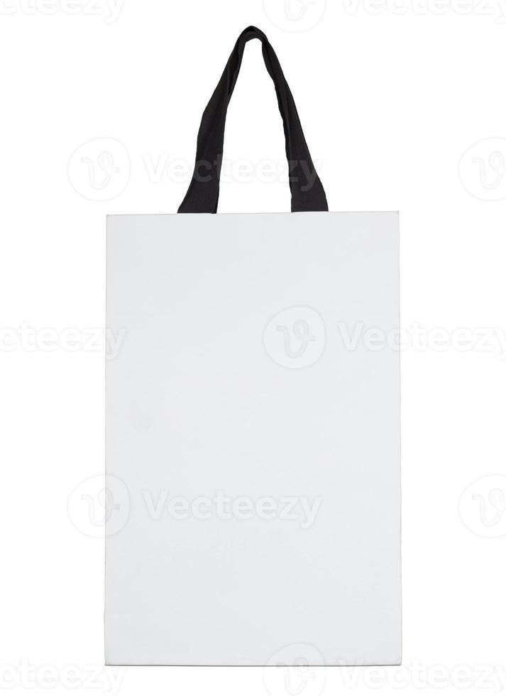 white paper bag isolated on white with clipping path photo