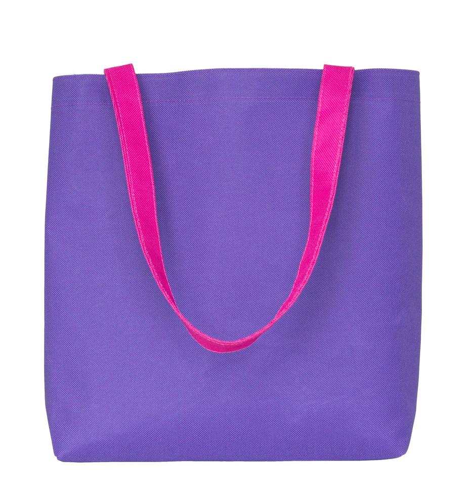 Blue shopping fabric bag isolated on white background with clipping path photo