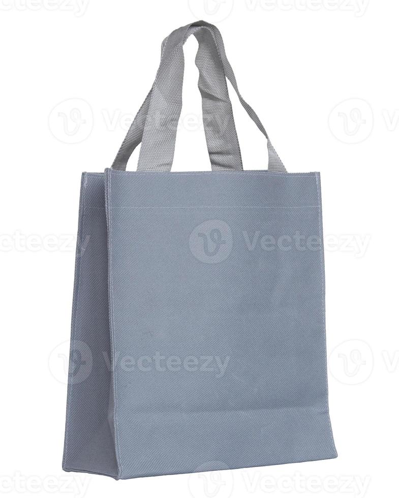 gray canvas bag isolated on white background with clipping path photo