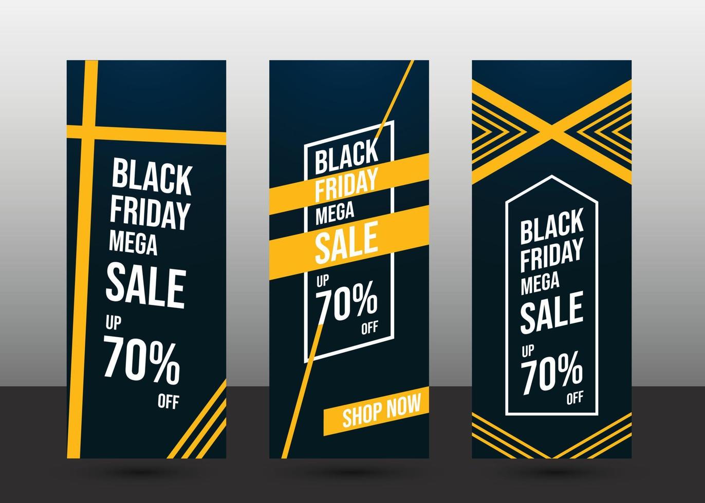 Black friday roll up and x banners templates vector