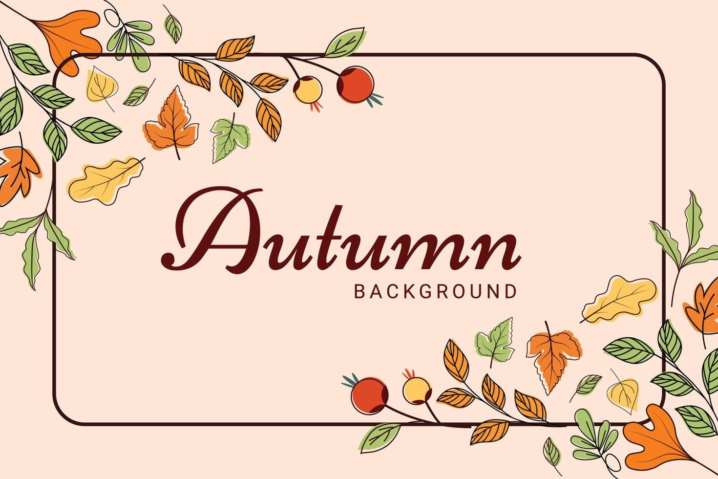 Autumn frames with fall seasonal leaves background vector