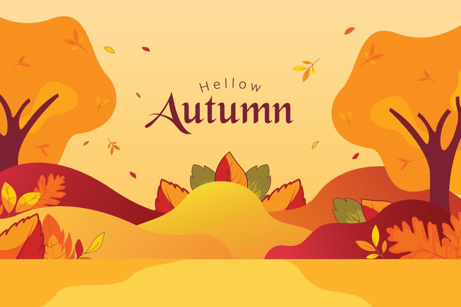 hola otoño paisaje estacional fondo vector