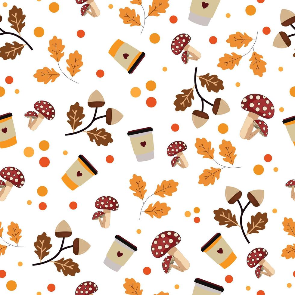 Autumn leaves pattern fall background vector