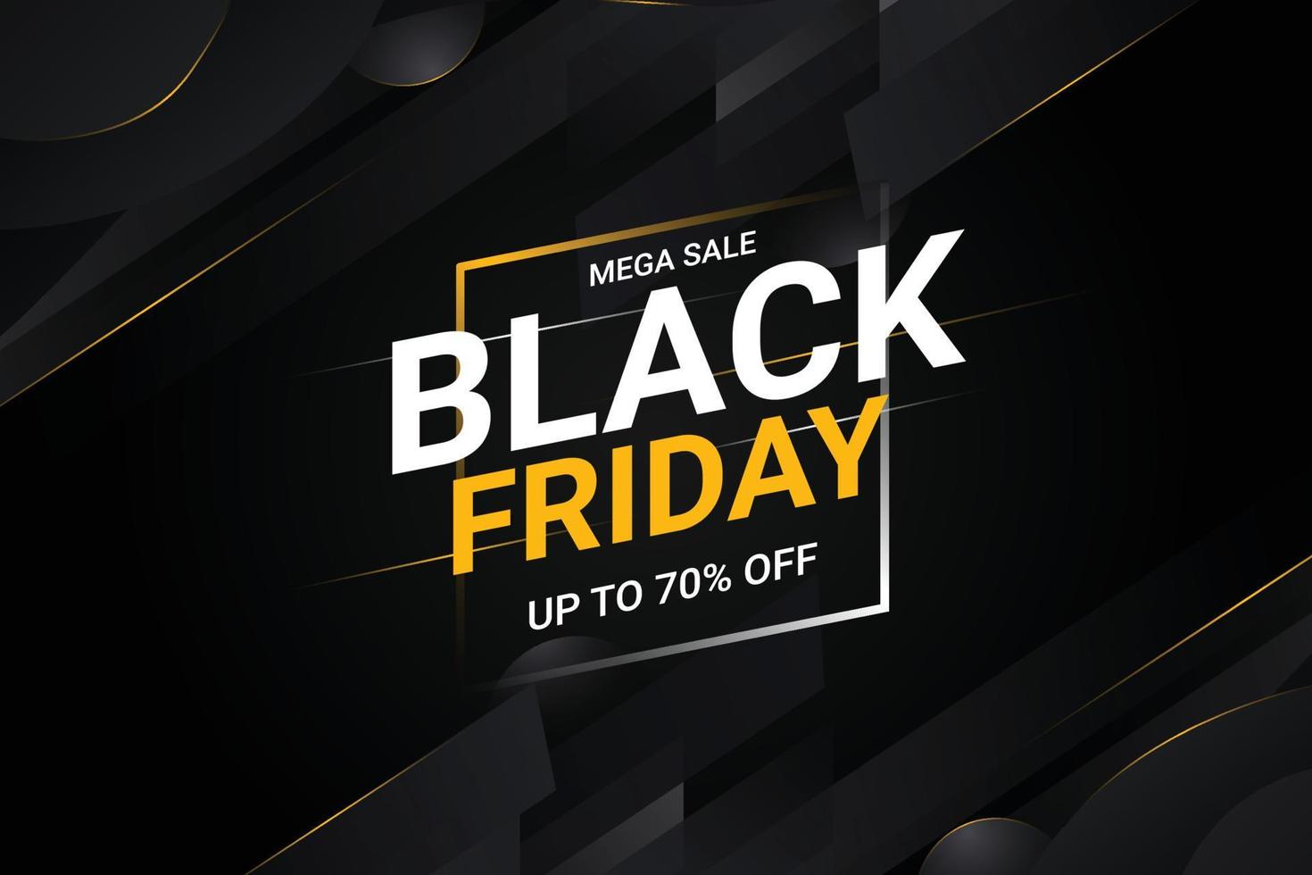 Black friday mega sale banner background with abstract vector