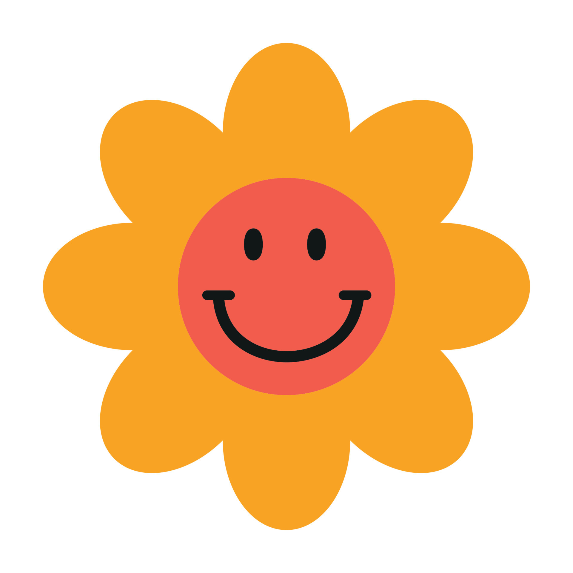 divertida flor maravillosa con emoji. icono de vector simple 12347669