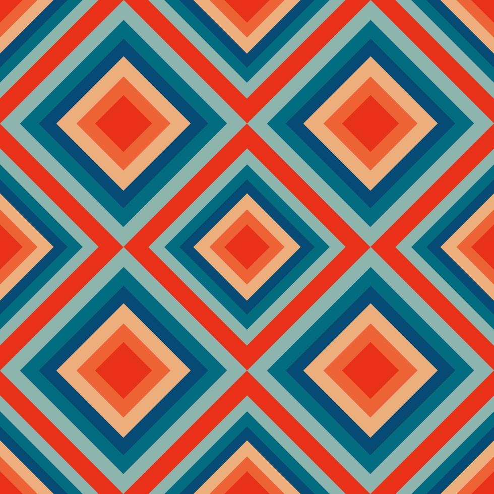 Vintage aestethic pattern with triangles in the style of the 70s and 60 vector
