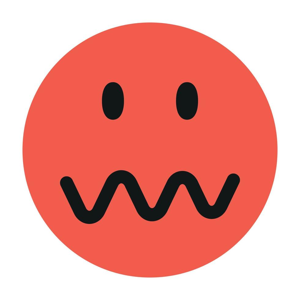 Angry groovy emoji. Vector icon