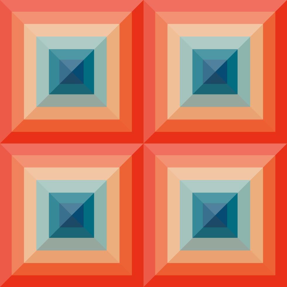 Vintage aestethic pattern with squares in the style of the 70s and 60 vector