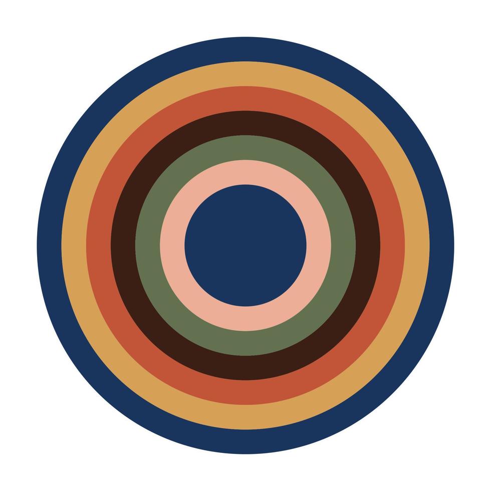 Vector circle icon in retro groove style
