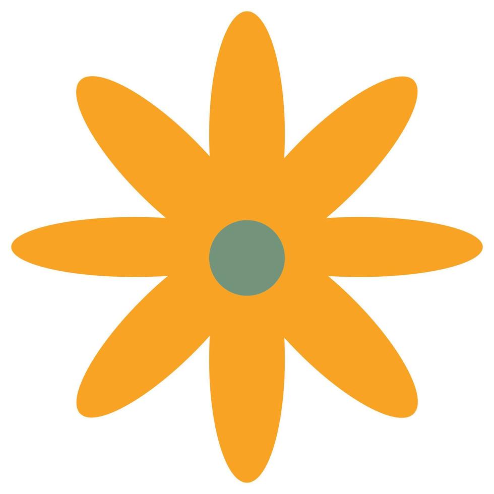 flor en estilo retro maravilloso. icono de vector simple