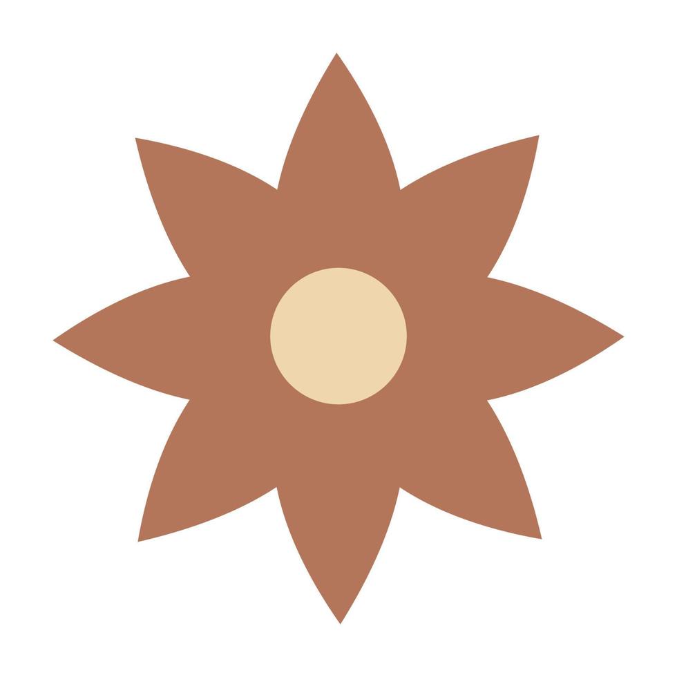 Flower in retro groovy style. Simple vector icon