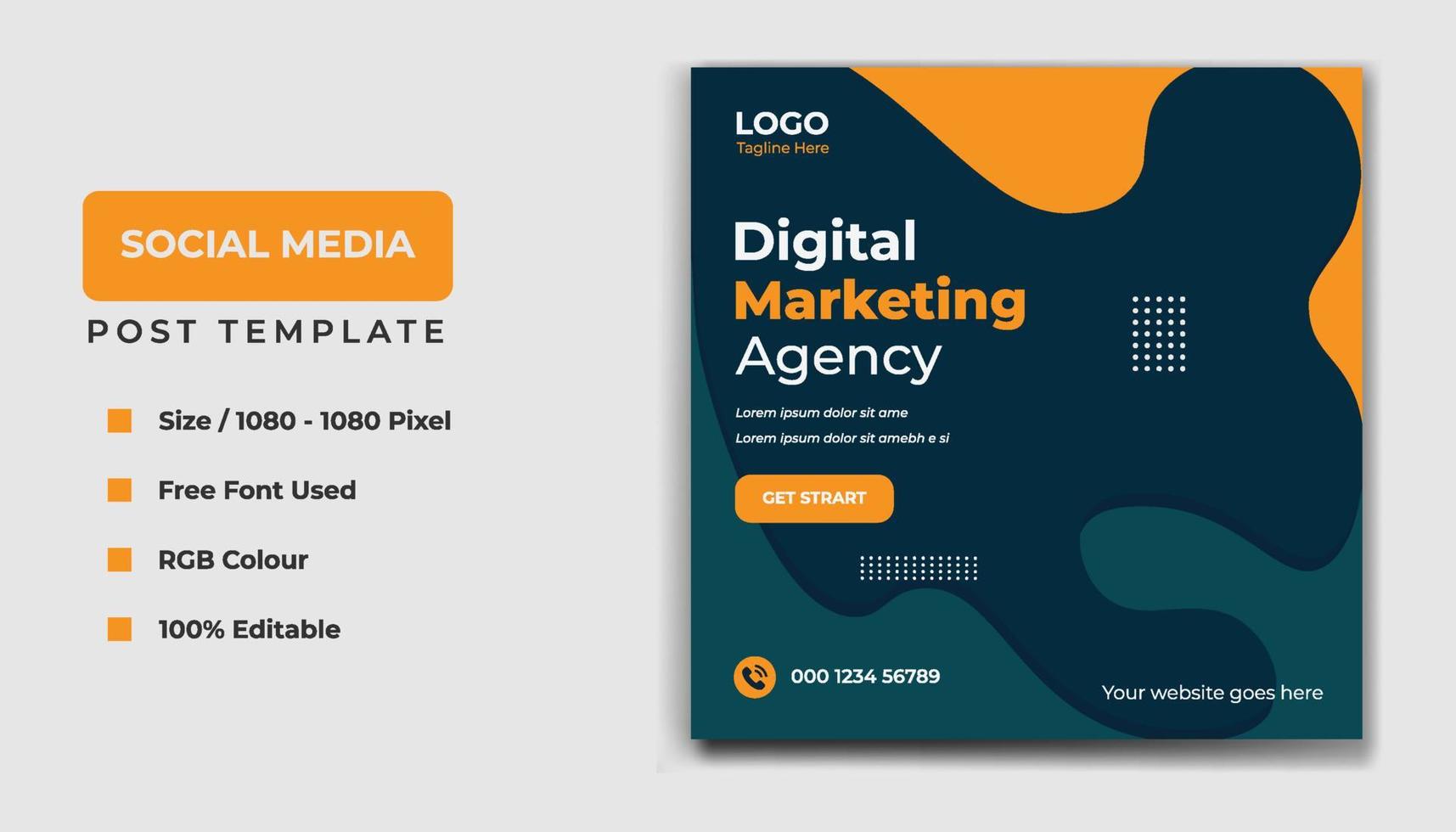 Digital Marketing Social Media Web Banner Template Design vector