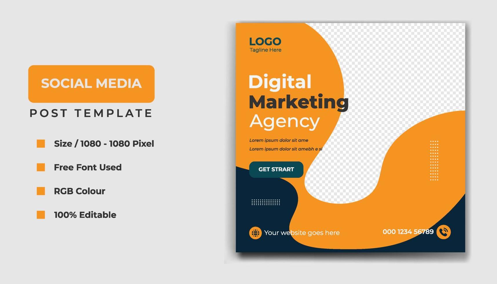Digital Marketing Social Media Web Banner Template Design vector