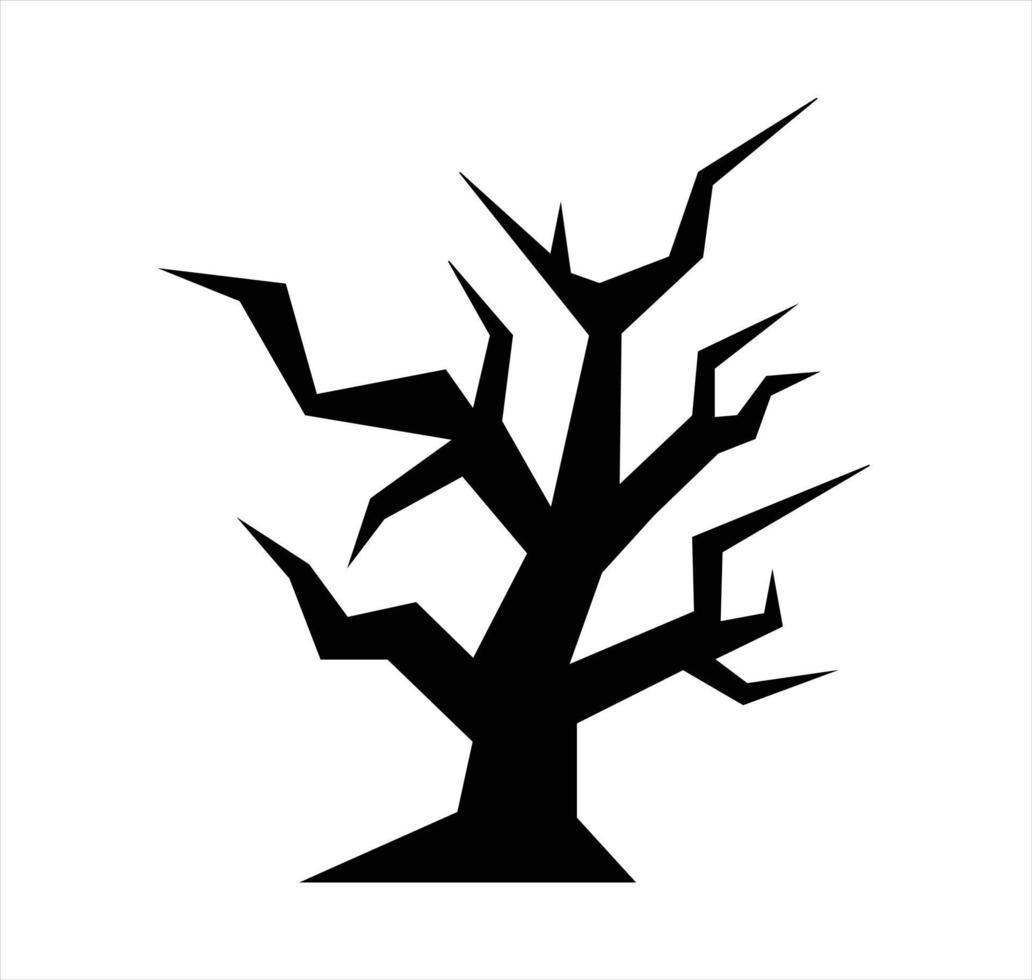 Vector horror halloween tree on white background llustration