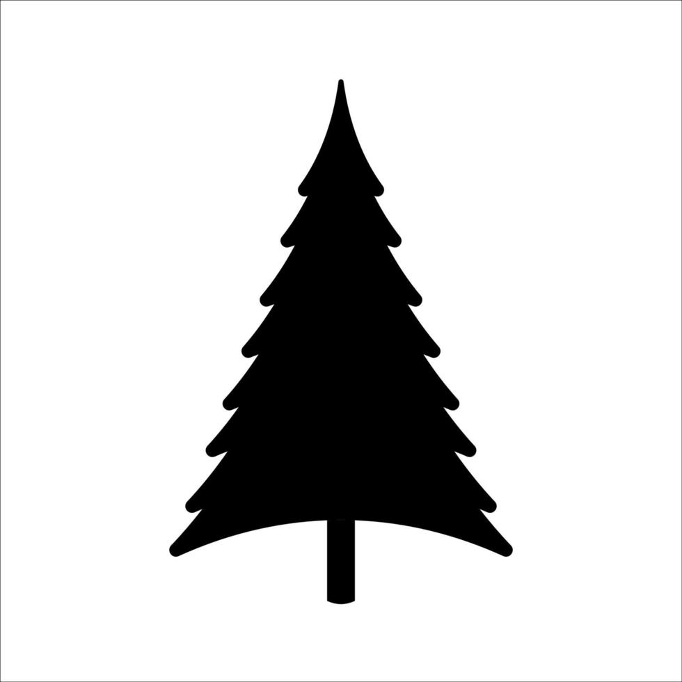 silueta de árbol de navidad sobre fondo blanco vector