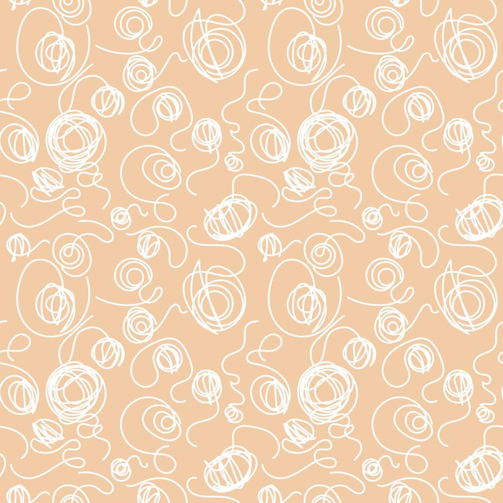 The background of the doodles is like balls of knitting thread. Tangled lines, individual skeins of thread. Abstract background for printed products. Paper, textiles vector