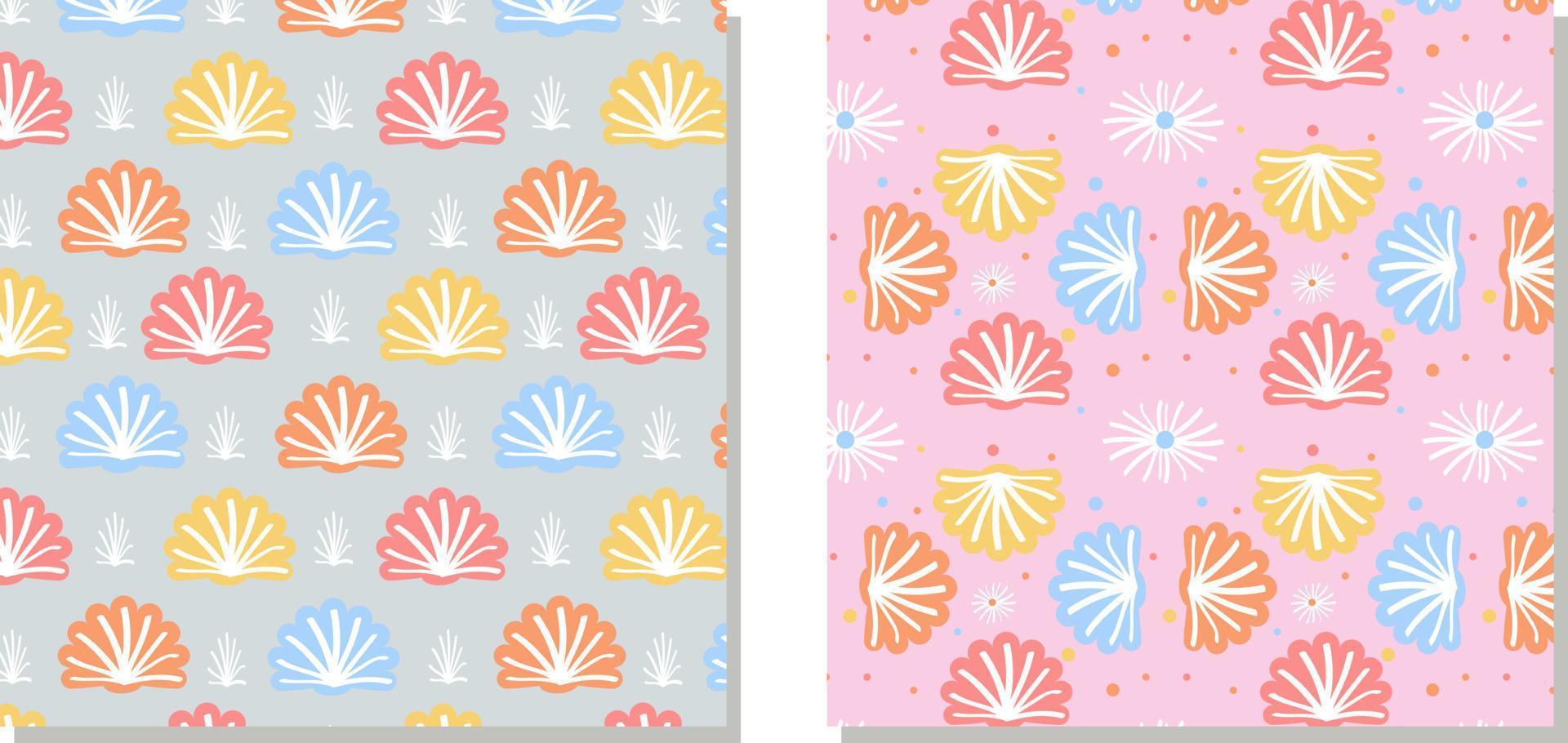 Vector seamless pattern with shells. Marine life, underwater world, modern design for textile print packaging