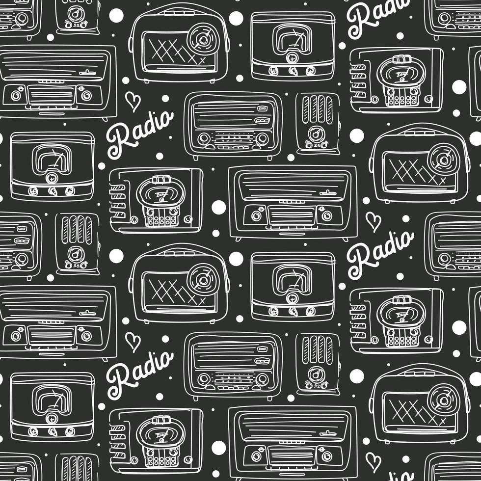 un patrón de radios retro en el estilo de boceto con una línea blanca sobre un fondo oscuro. adecuado para el uso de productos impresos. pancartas, volantes, stickers, productos promocionales. textura impresa en texto vector