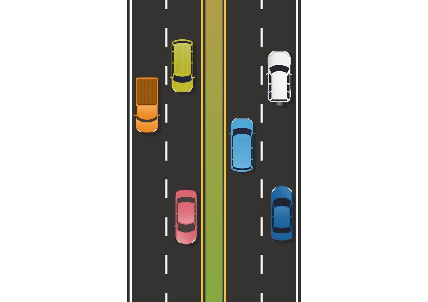 top view of cars on the highway vector