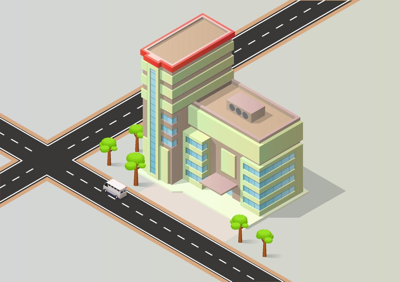 Isometric modern office or hotel  building vector