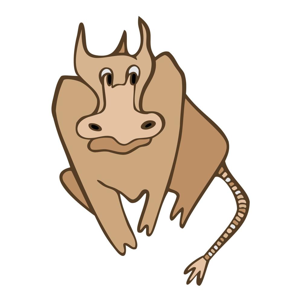 Vector doodle illustration of a bull.
