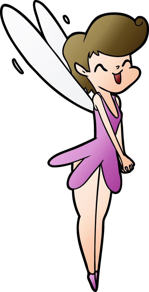 Happy cartoon fairy vector