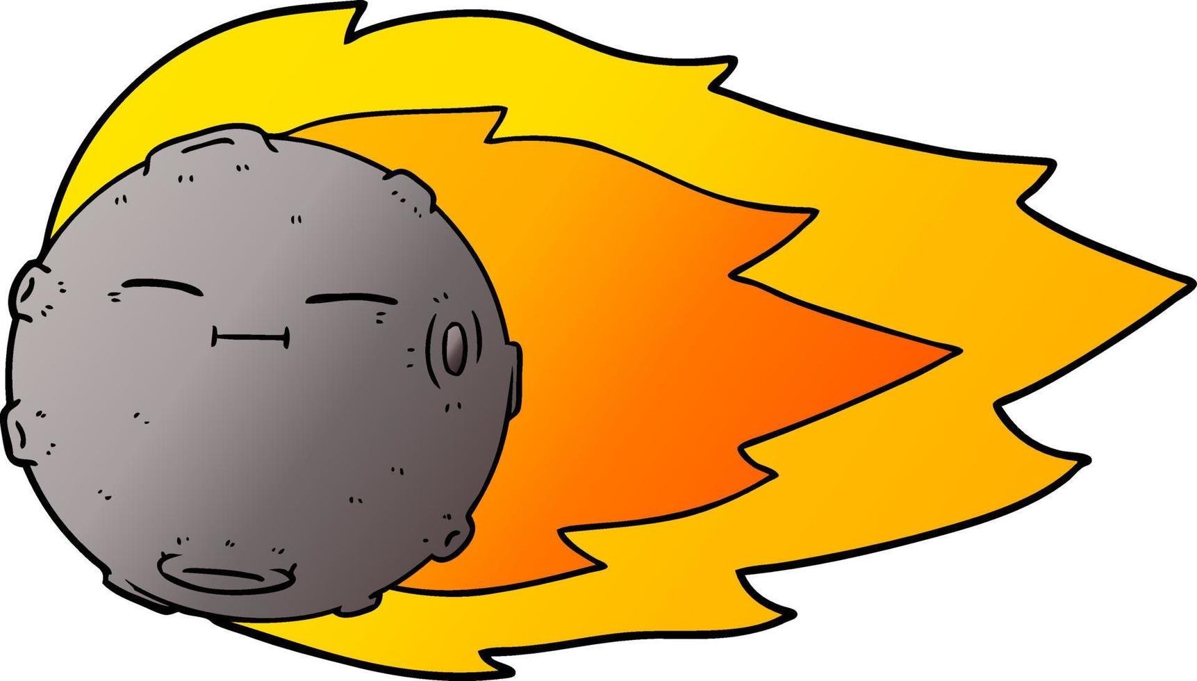 happy cartoon meteorite vector