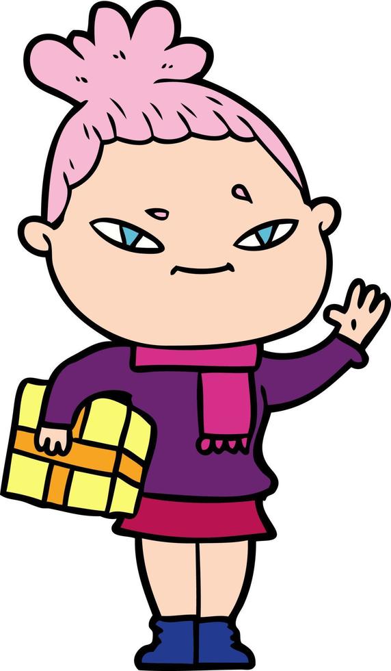 Vector cartoon woman