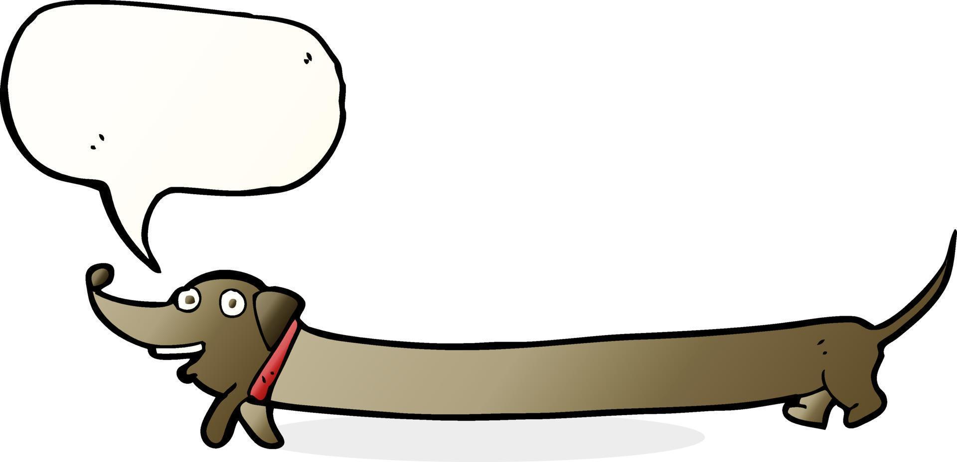 cartoon dachshund with speech bubble vector