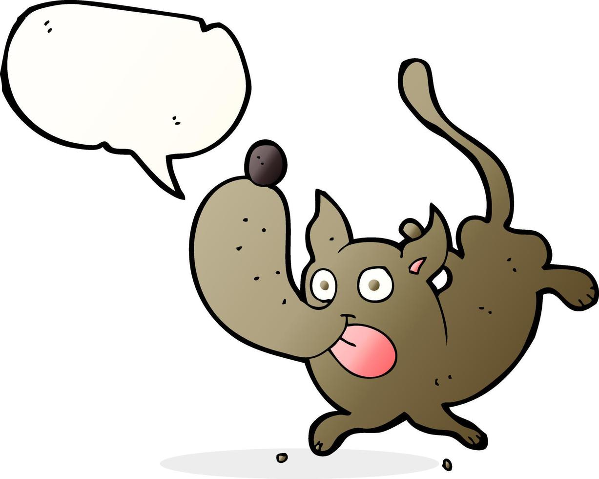 cartoon funny dog with speech bubble vector