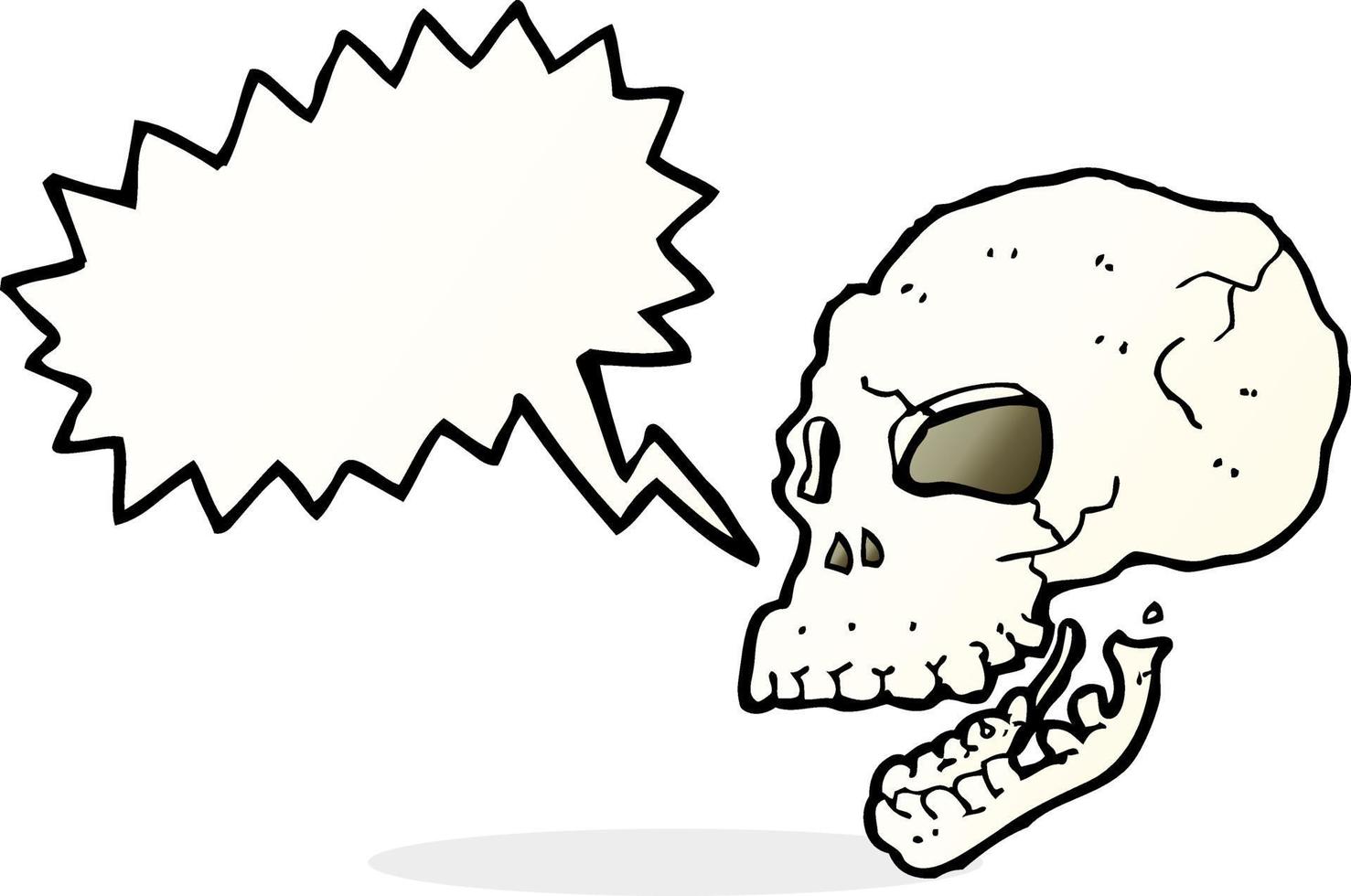 cartoon spooky skull with speech bubble vector
