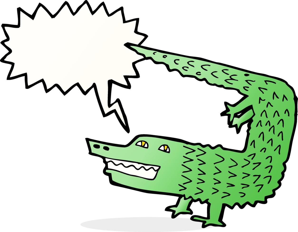 cartoon crocodile with speech bubble vector