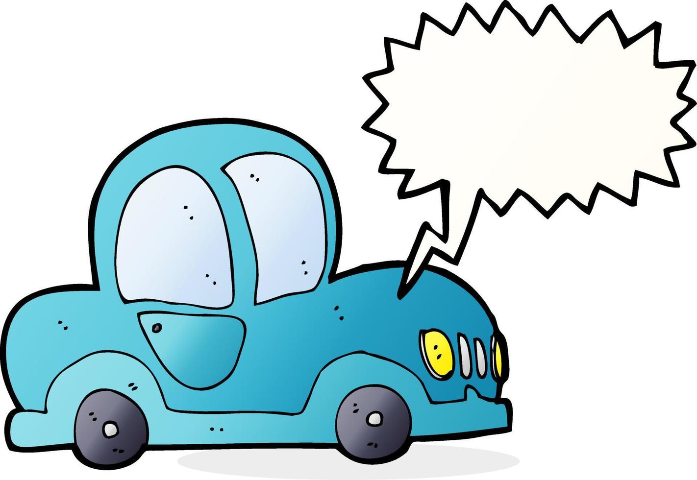 coche de dibujos animados con burbujas de discurso vector