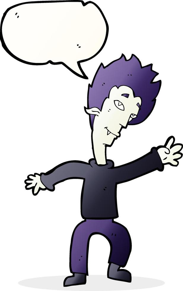 cartoon halloween vampire with speech bubble vector