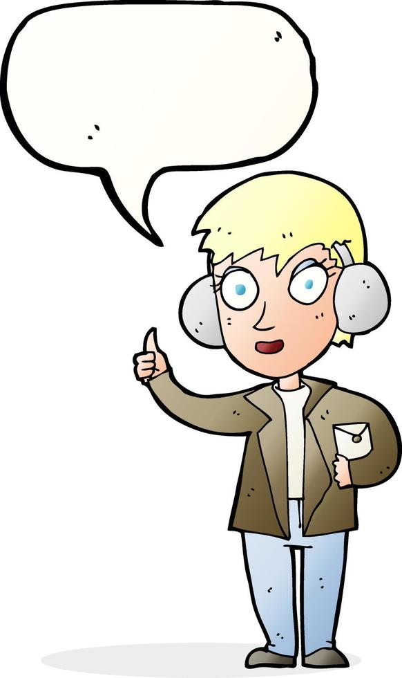 cartoon air force woman with speech bubble vector