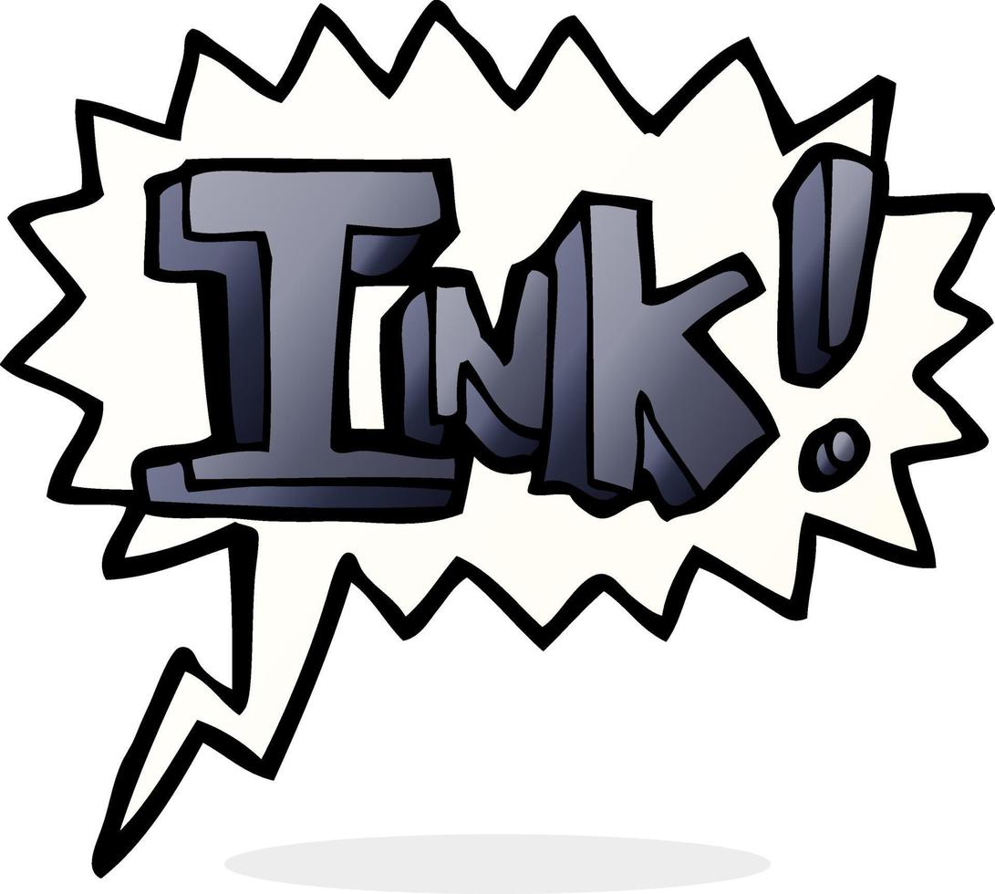 ink cartoon  with speech bubble vector