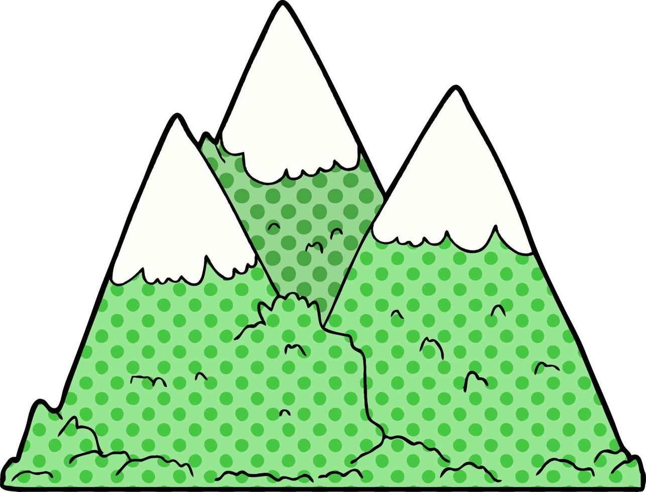 montañas verdes de dibujos animados vector