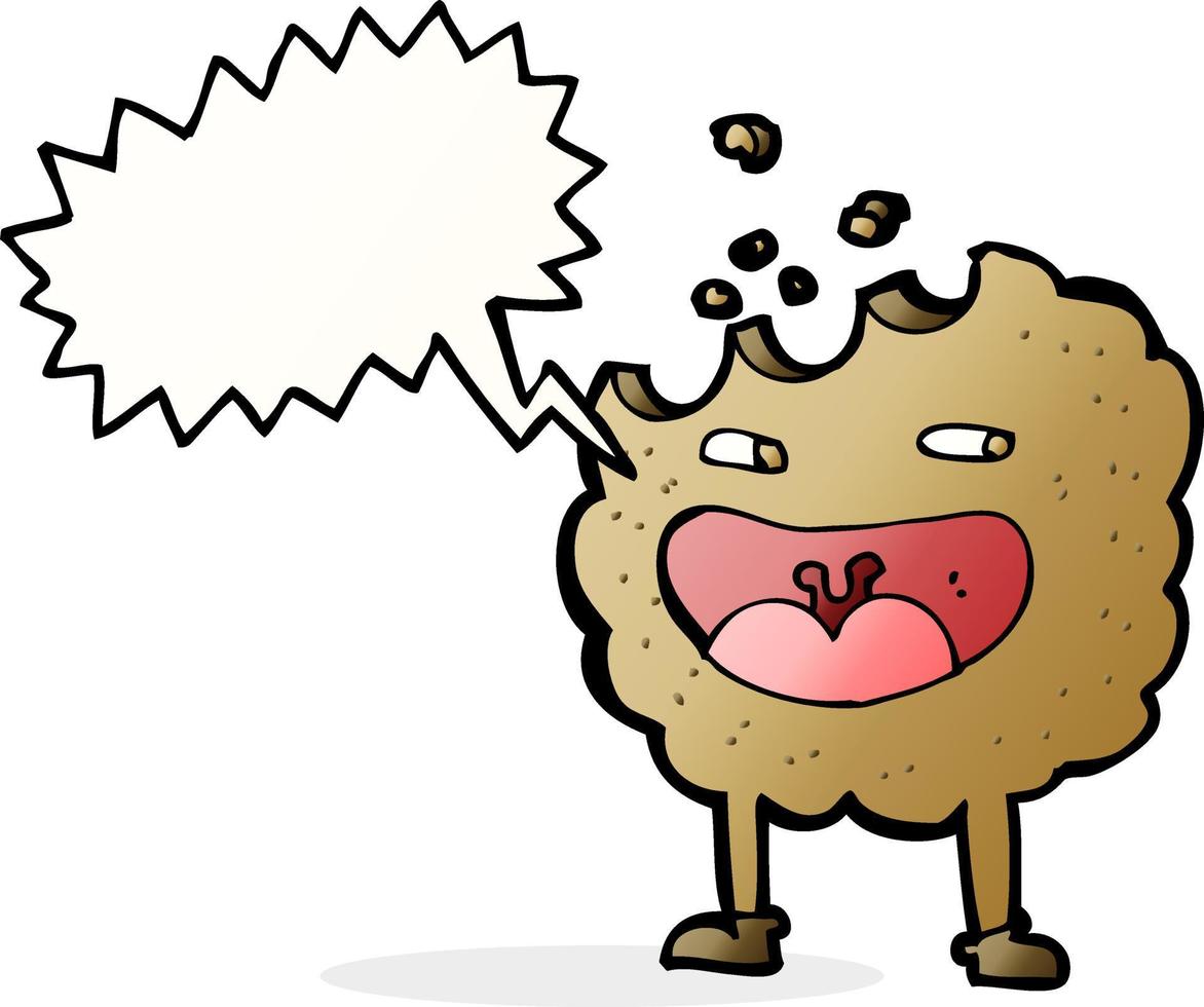 cookie cartoon character with speech bubble vector