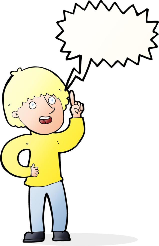 cartoon man with idea with speech bubble vector