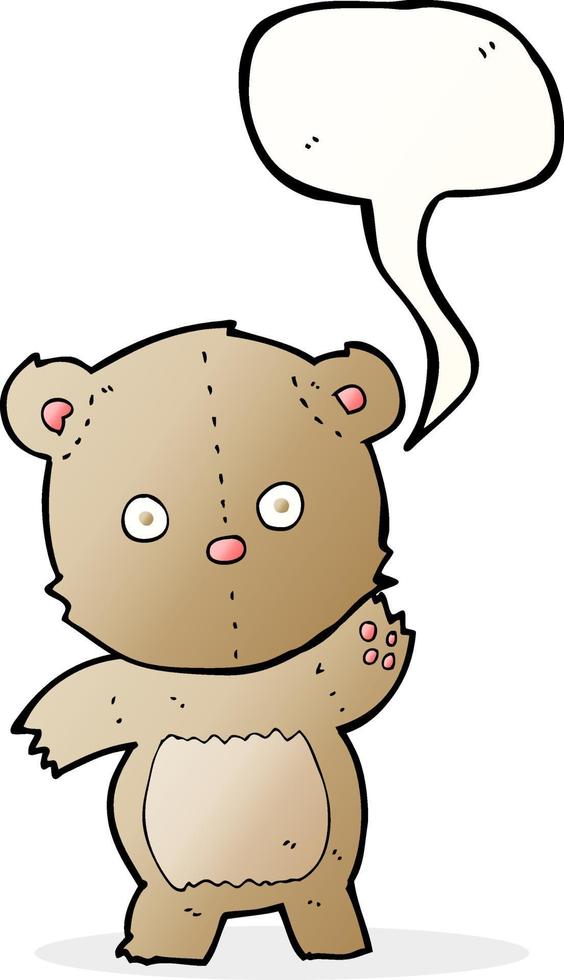 cartoon teddy bear with speech bubble vector