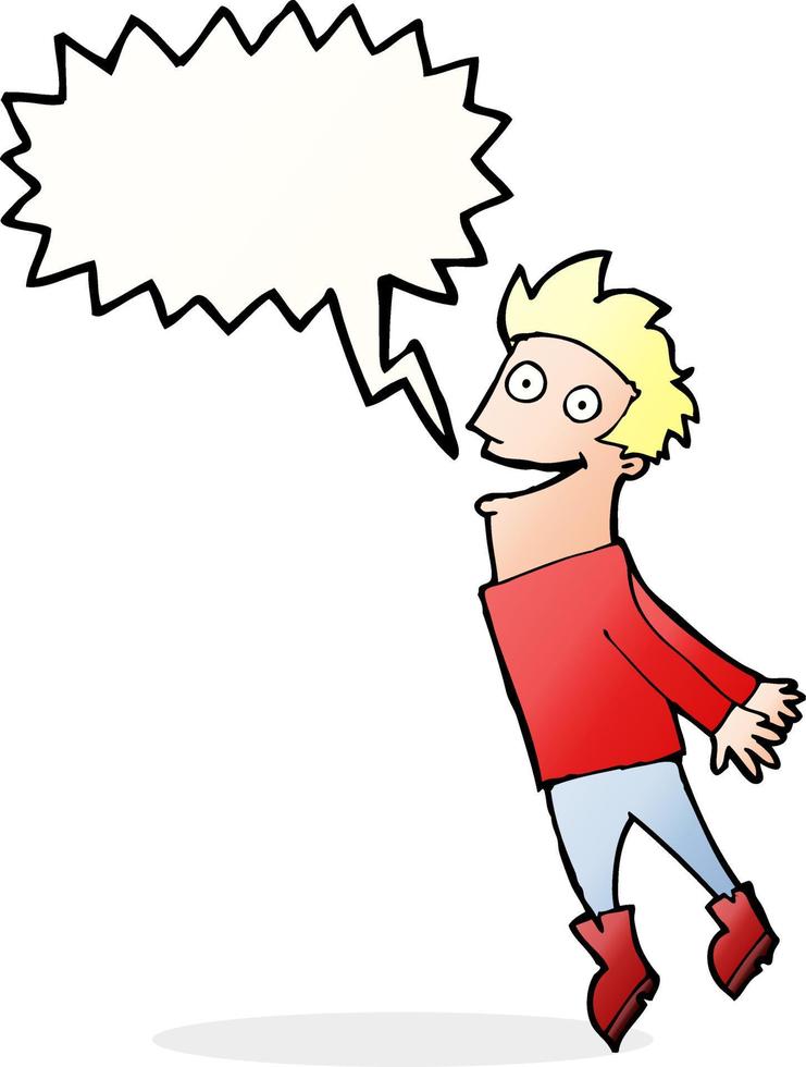 cartoon drenched man flying with speech bubble vector