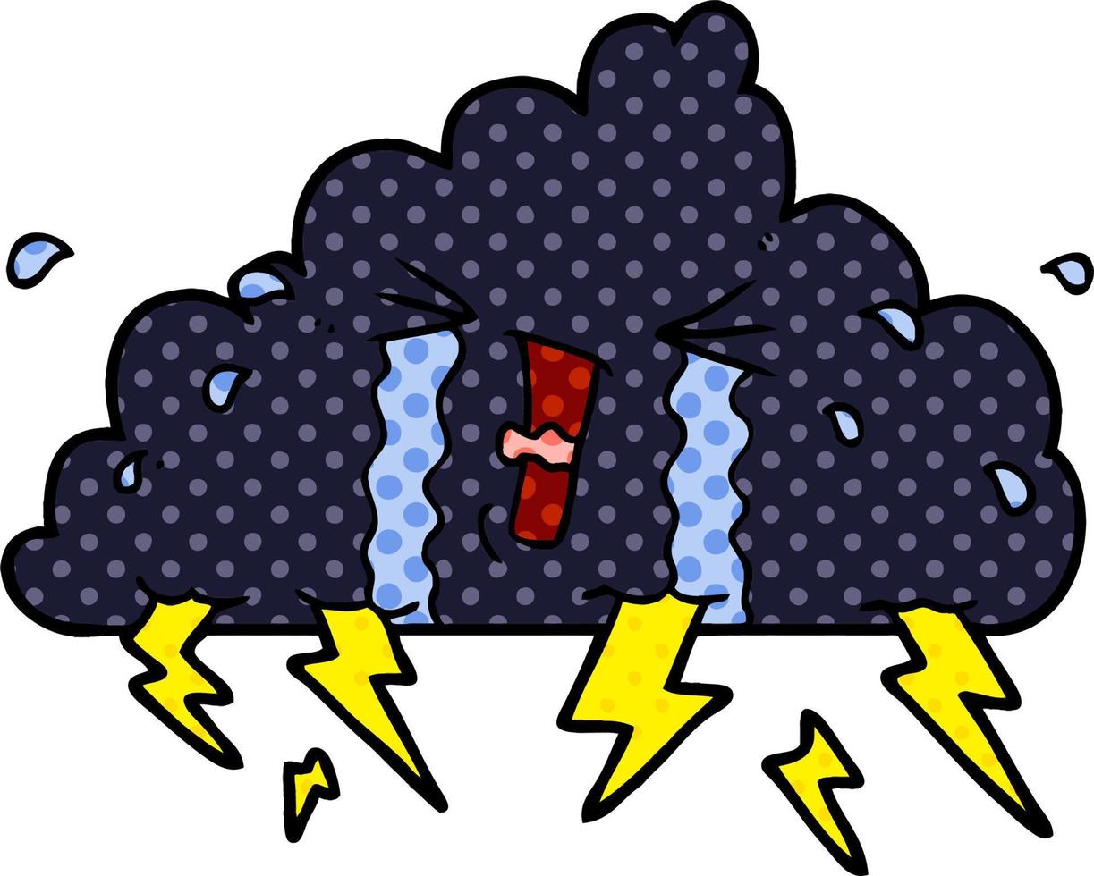 Vector cartoon thundercloud