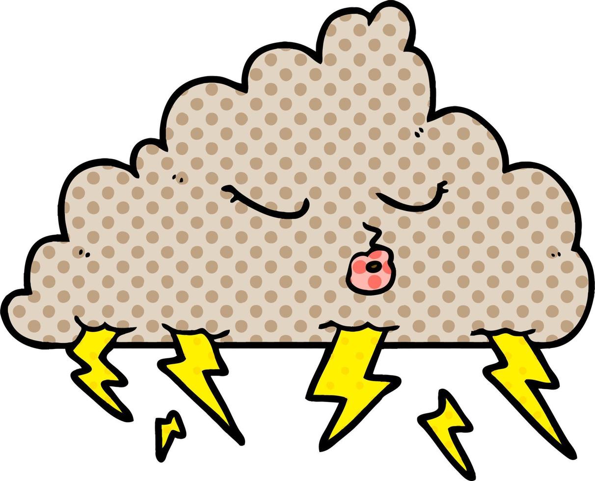 Vector cartoon thundercloud