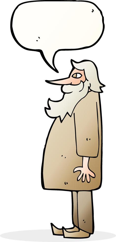 cartoon bearded old man with speech bubble vector