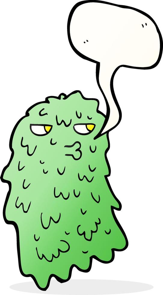 cartoon gross ghost with speech bubble vector