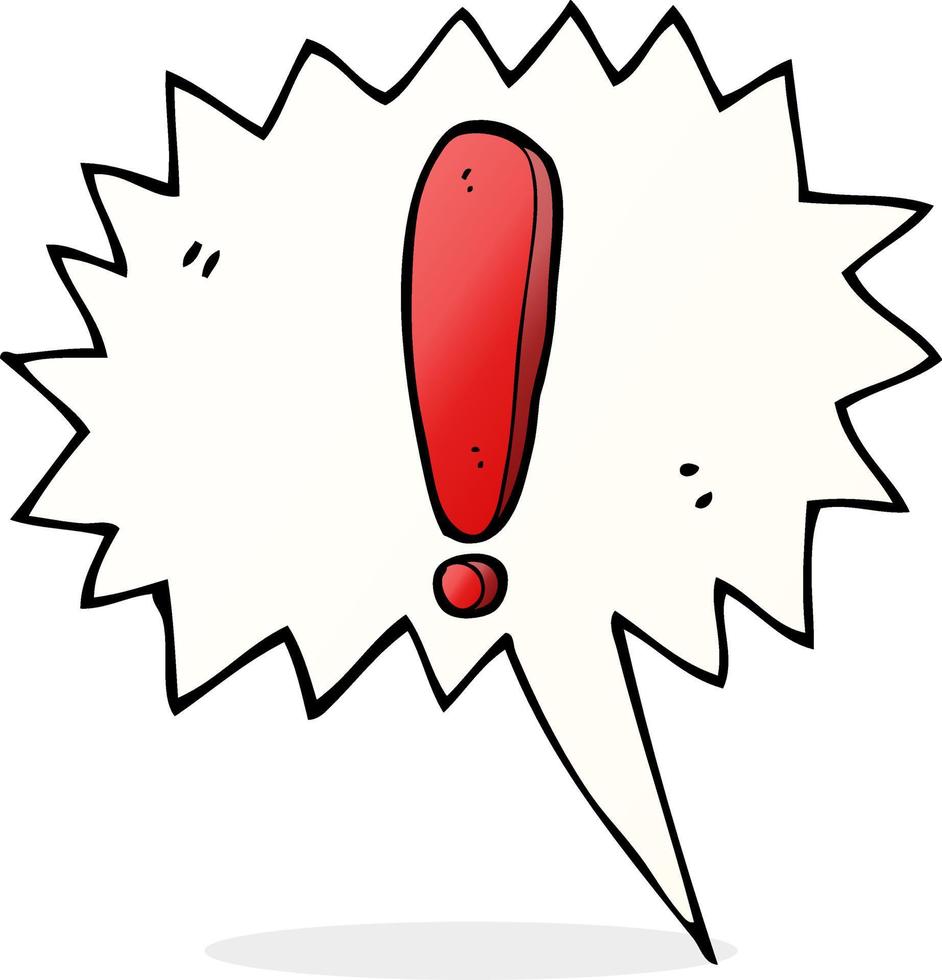 cartoon exclamation mark with speech bubble vector