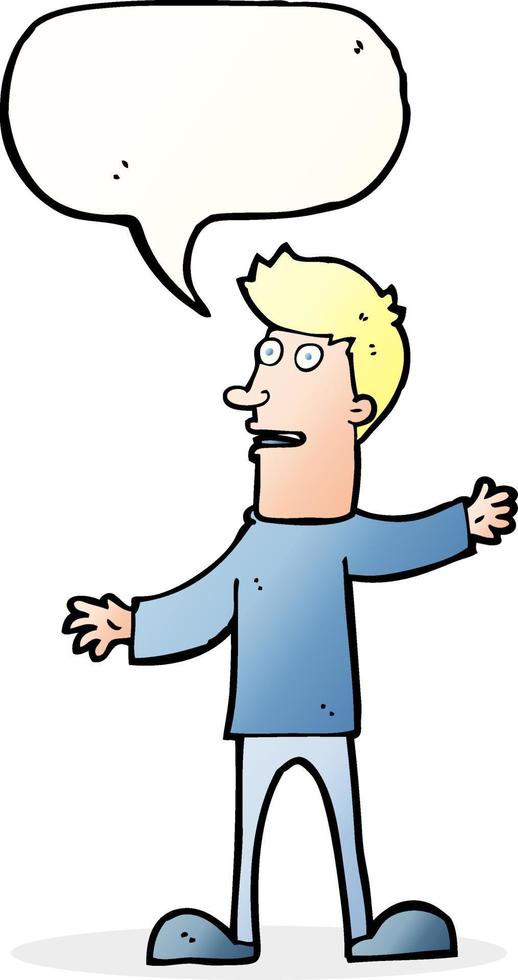 cartoon surprised man with speech bubble vector