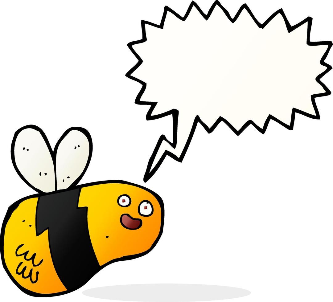 abeja de dibujos animados con burbujas de discurso vector